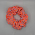 Single Check 3 - Orange and violet checked hair scruchie