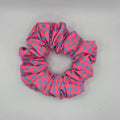 Single Check 4 - pink and blue checked hair scrunchie