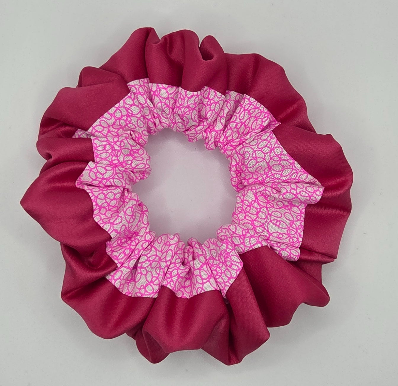 Raspberry Ripple Double Edge Scrunchie