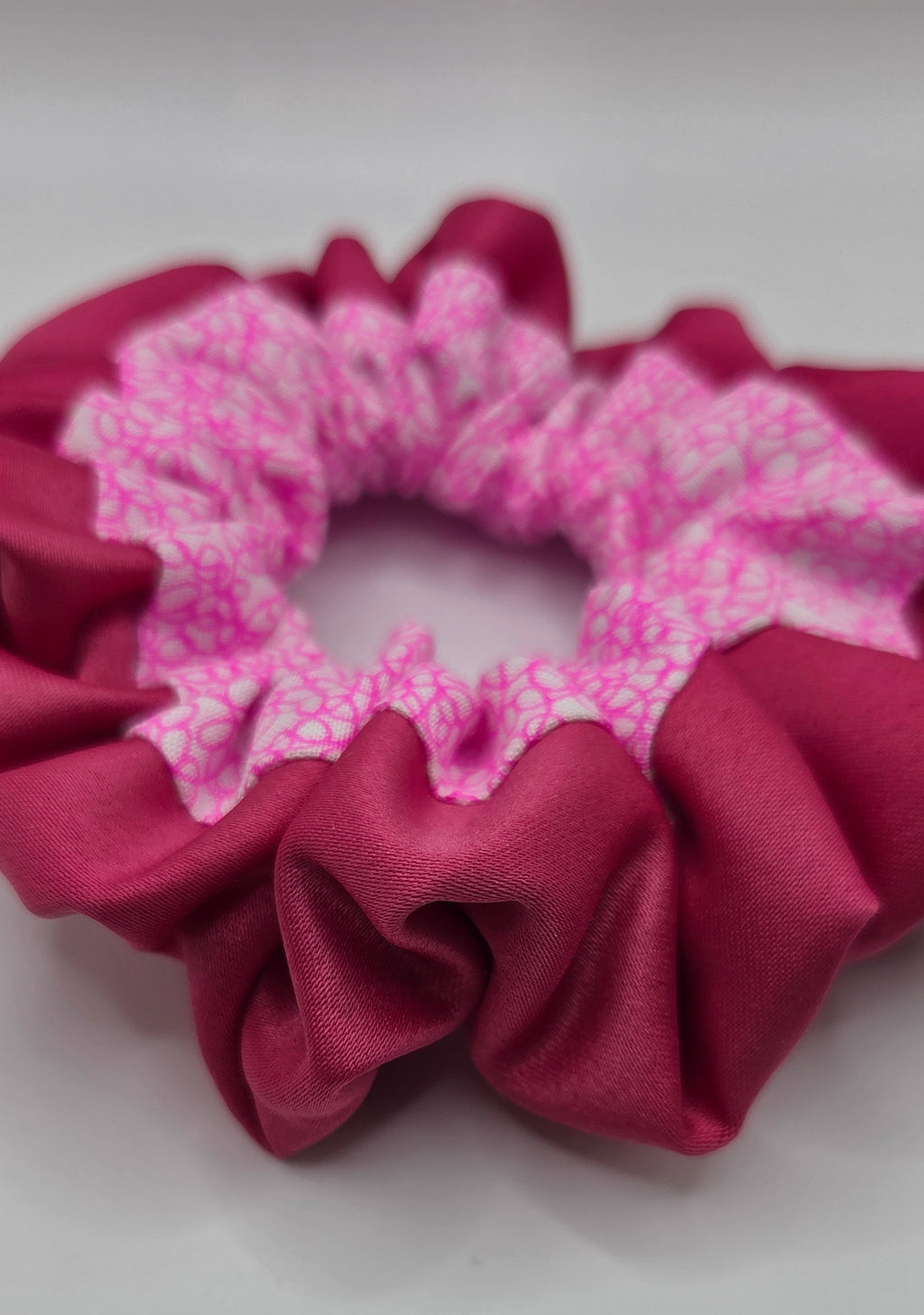 Raspberry Ripple Double Edge Scrunchie