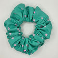 Green and Pink Heart Scrunchie