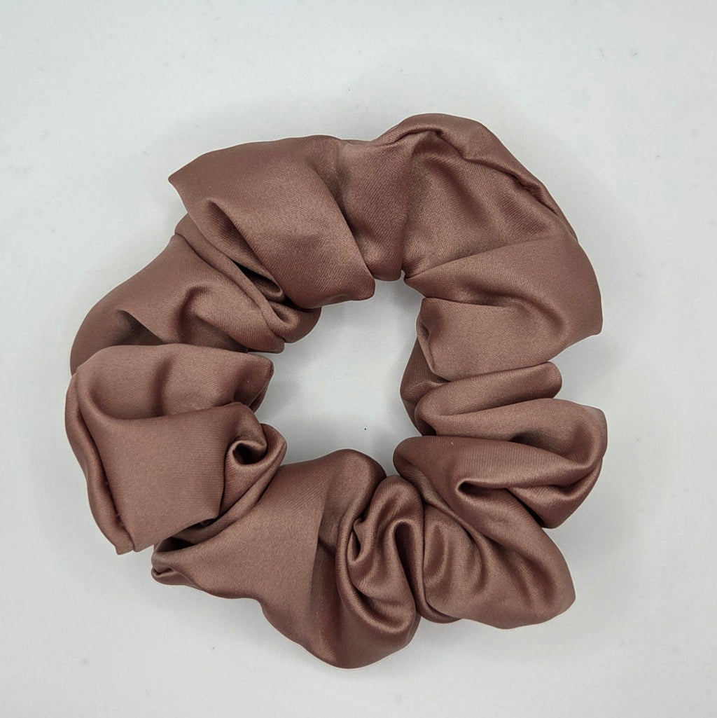 Taupe Thick Satin Scrunchie