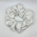White Thick Satin Scrunchie